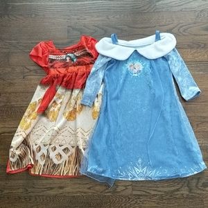 Disney Moana and Elsa Toddler Nightgowns 2T